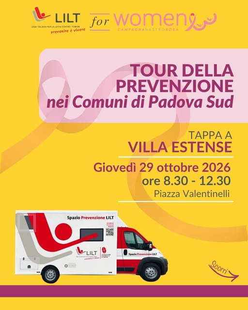 Locandina di Tour della Prevenzione - Tappa a Villa Estense