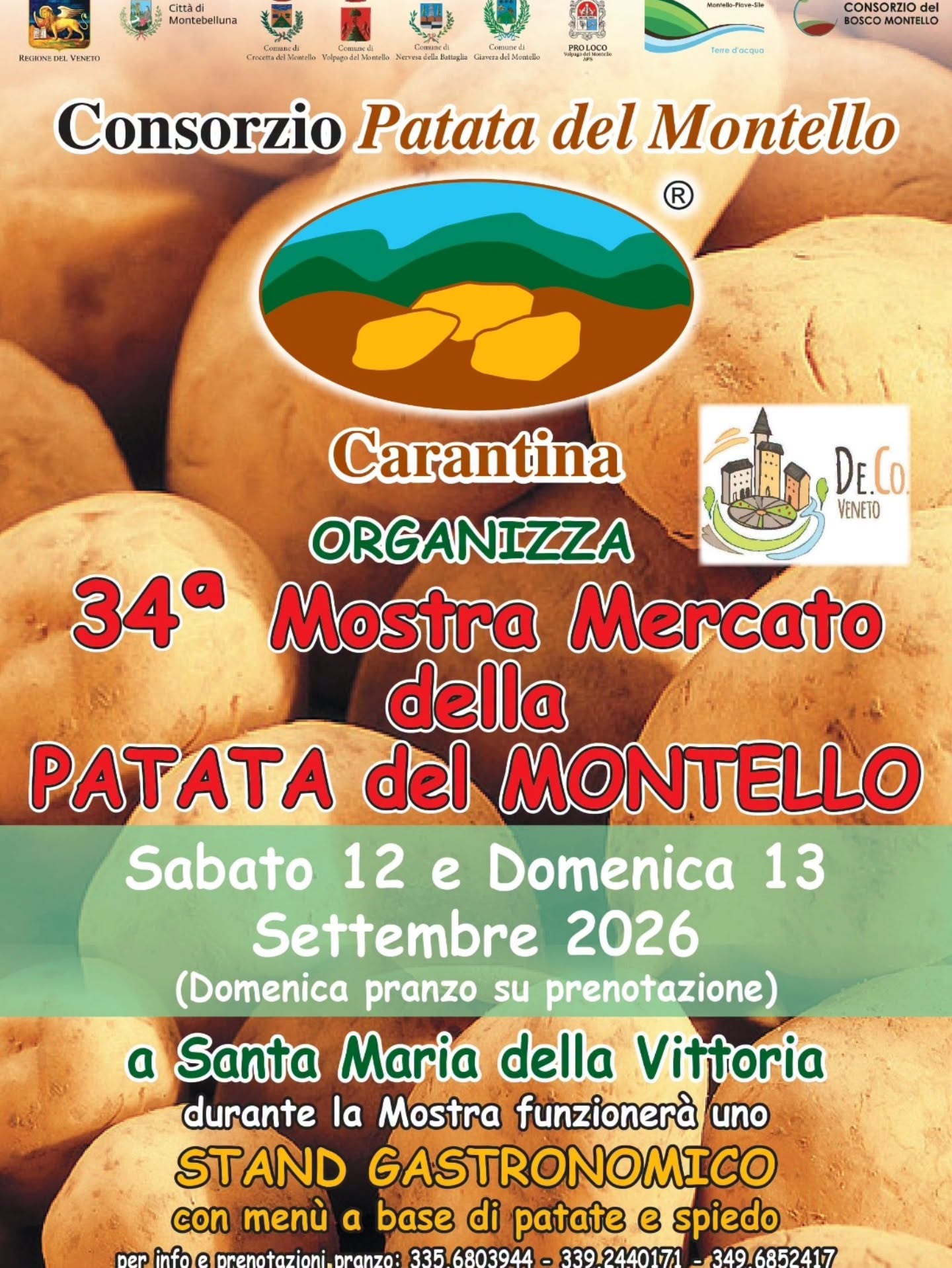 Affiche de 34ª Mostra Mercato della PATATA del MONTELLO