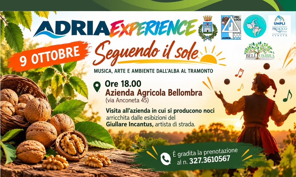 Locandina di Visita all'Azienda Agricola Bellombra con esibizioni del Giullare Incantus