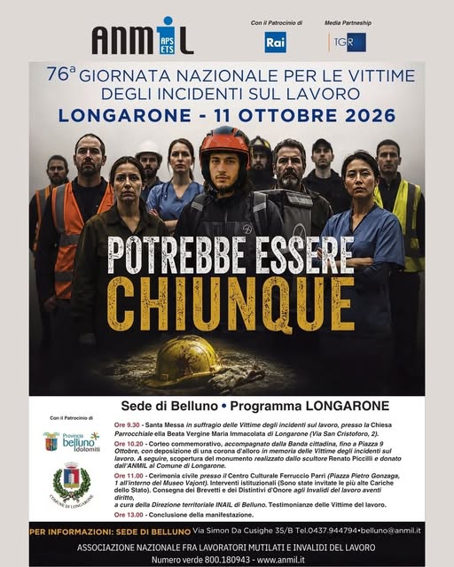 Locandina di 76ª Giornata Nazionale per le Vittime degli Incidenti sul Lavoro