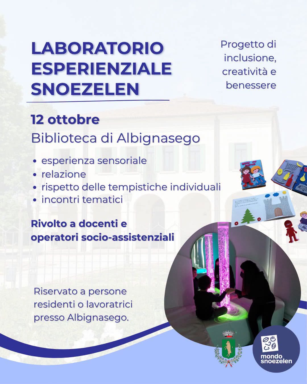 Locandina di Laboratorio Esperienziale Snoezelen