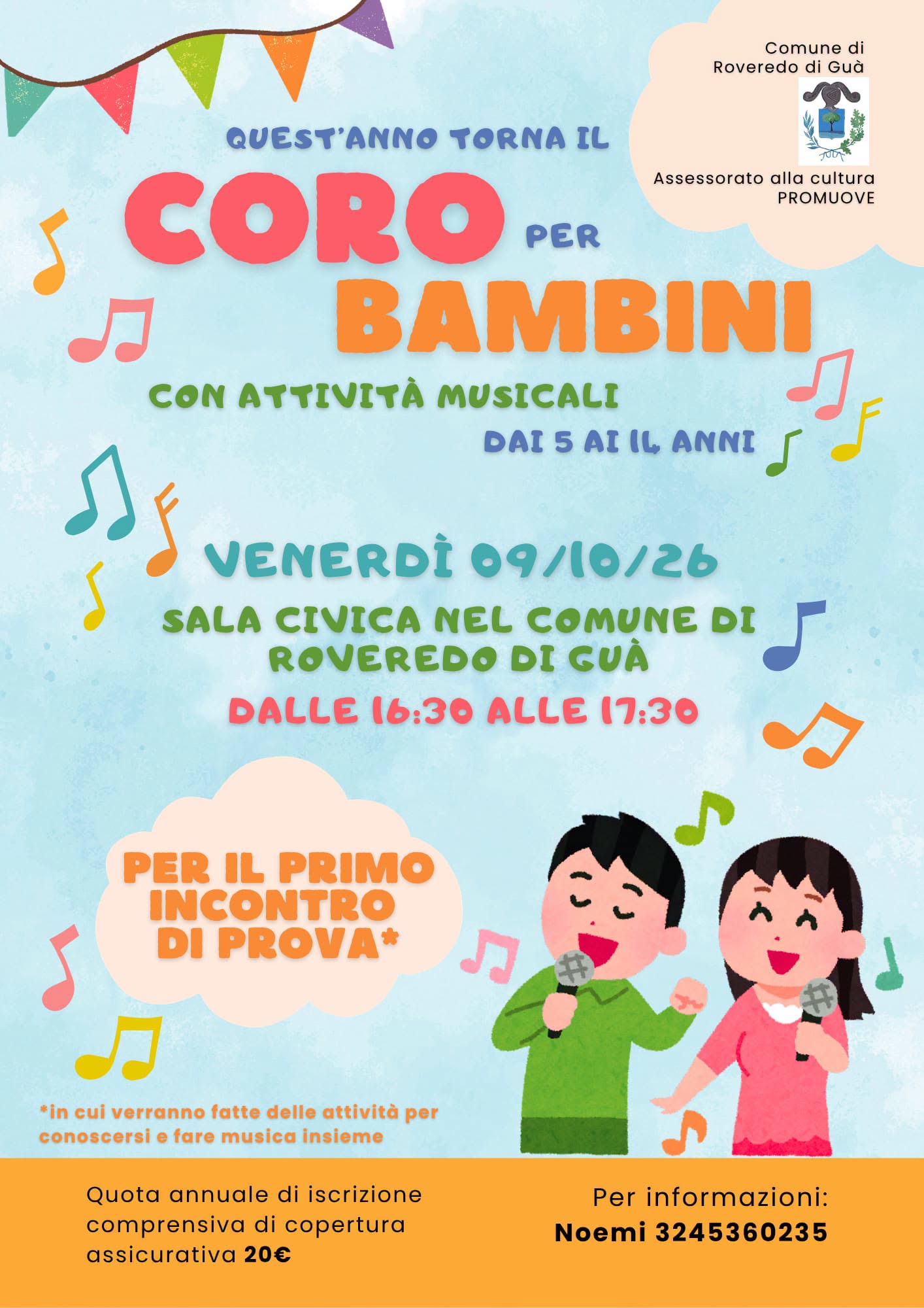 Locandina di CORO PER BAMBINI CON ATTIVITÀ MUSICALI