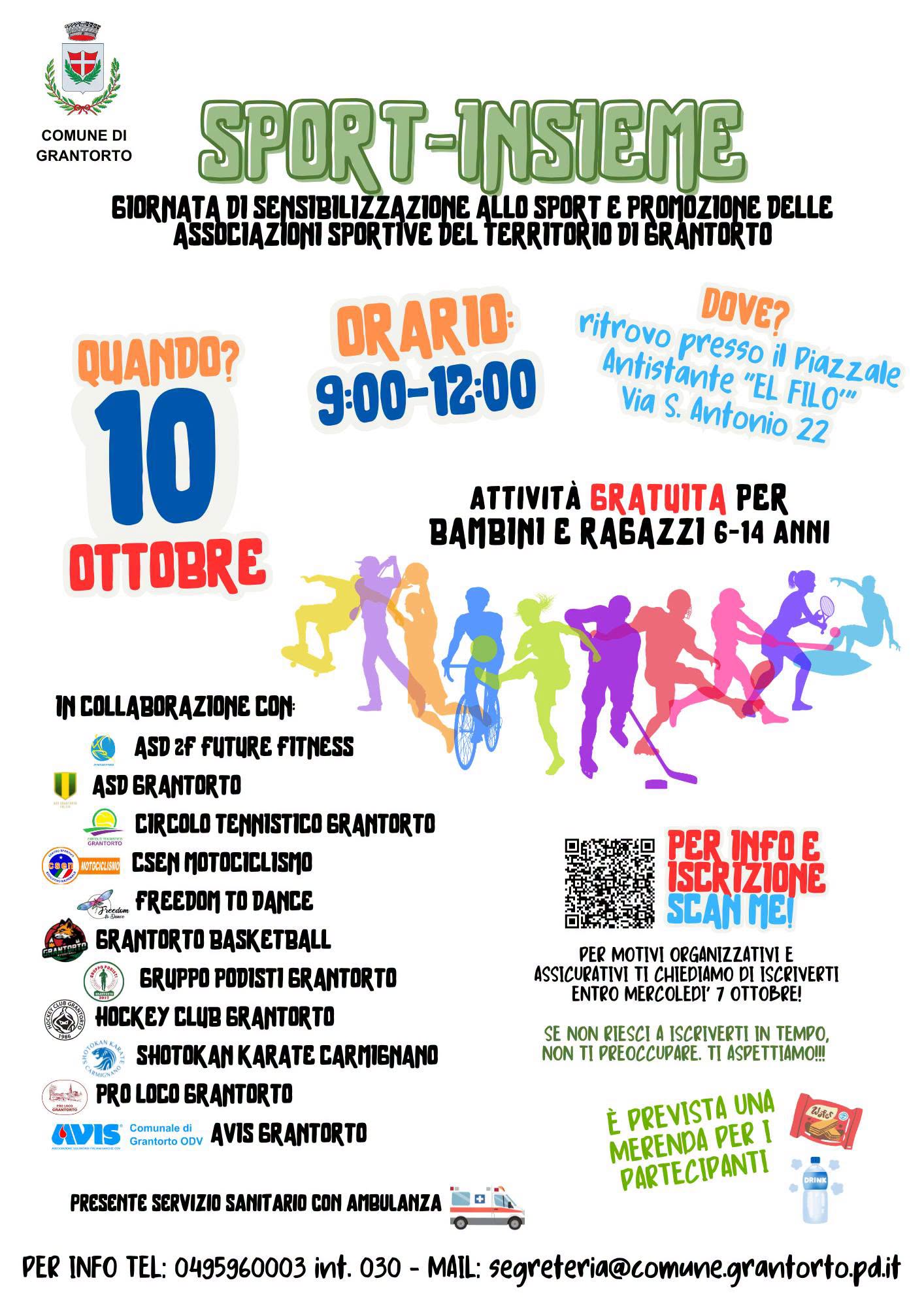 Plakat von SPORT-INSIEME - GIORNATA DI SENSIBILIZZAZIONE ALLO SPORT E PROMOZIONE DELLE ASSOCIAZIONI SPORTIVE DEL TERRITORIO DI GRANTORTO