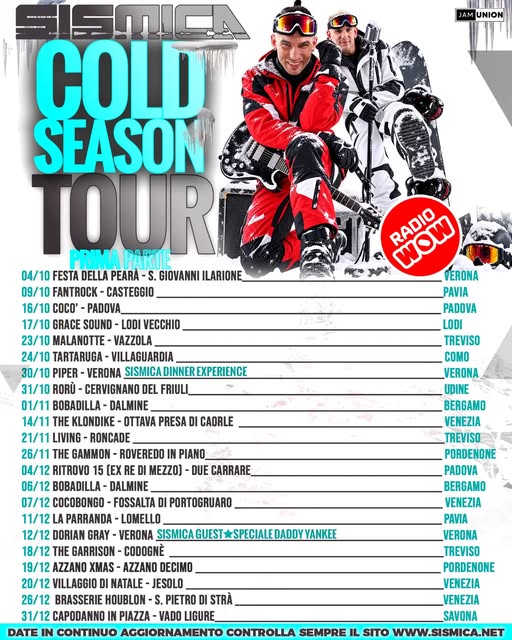 Plakat von SISMICA COLD SEASON TOUR - Piper Club (Sismica Dinner Experience)